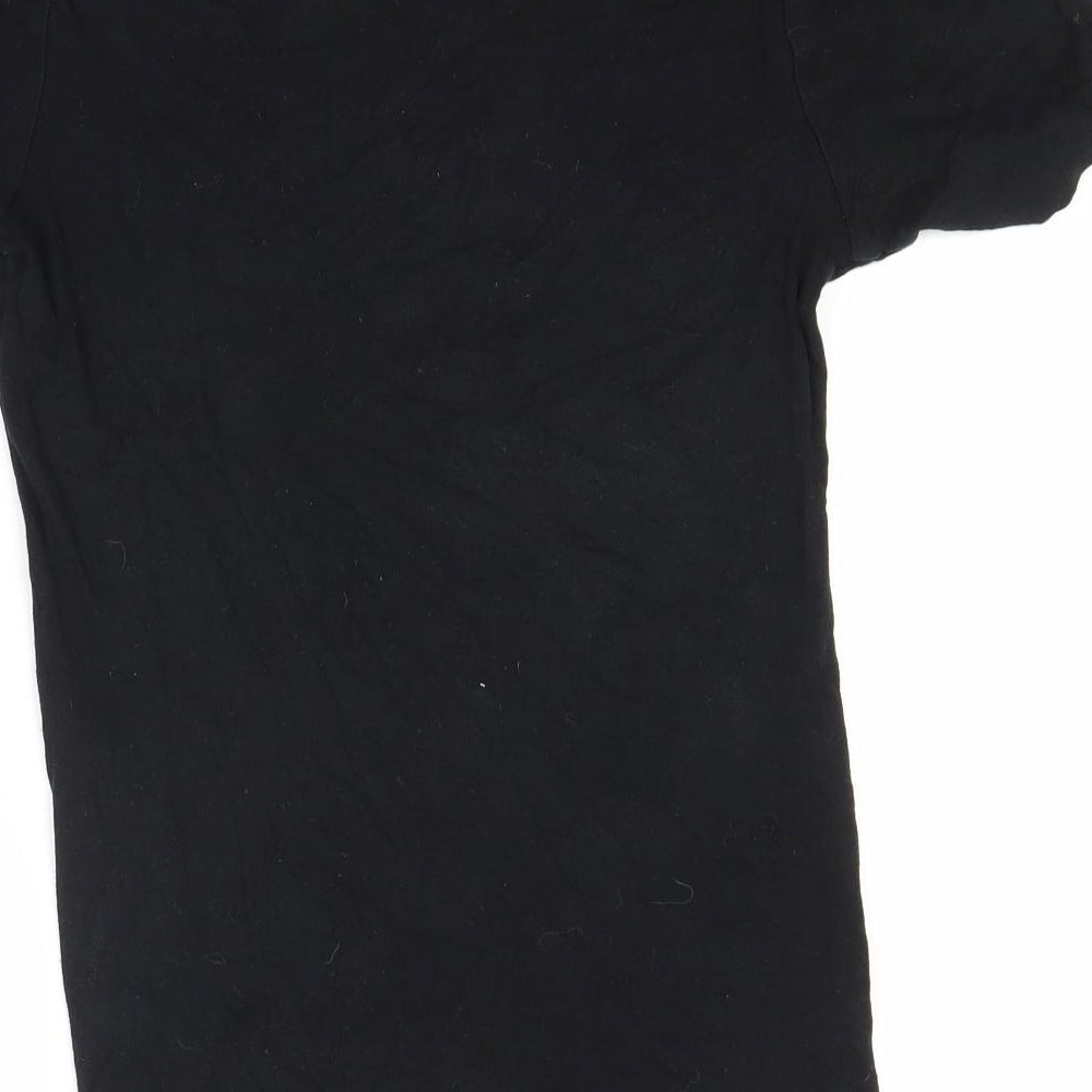 Preworn Womens Black   Basic T-Shirt  Round Neck