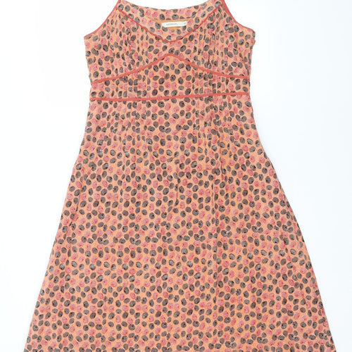 Sandwich Womens Brown Floral Cotton A-Line  Size 10  V-Neck
