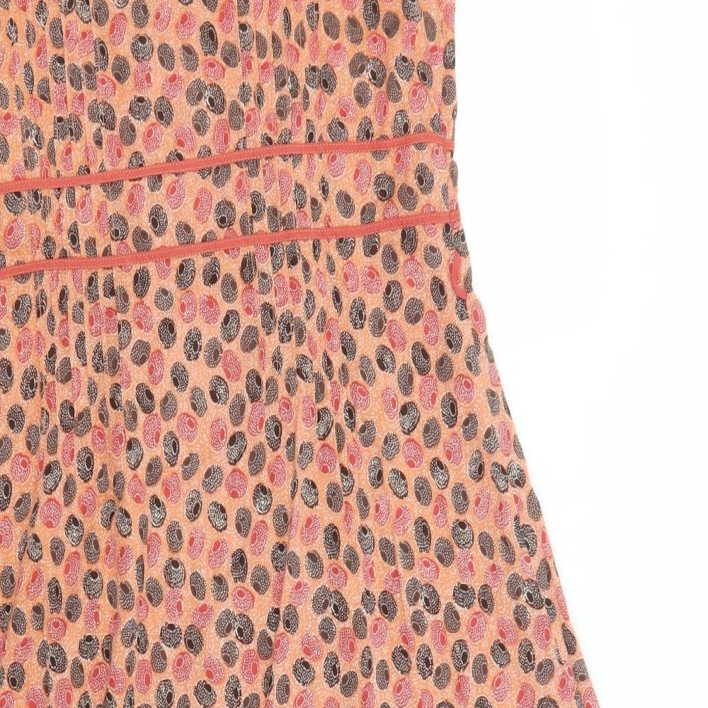 Sandwich Womens Brown Floral Cotton A-Line  Size 10  V-Neck