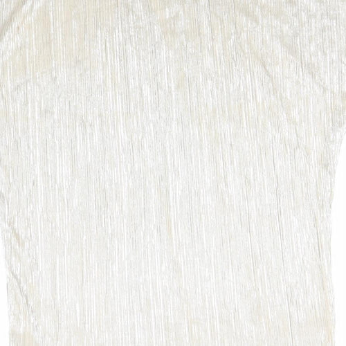 Papaya Womens Gold Striped Polyester Basic T-Shirt Size 12 Round Neck