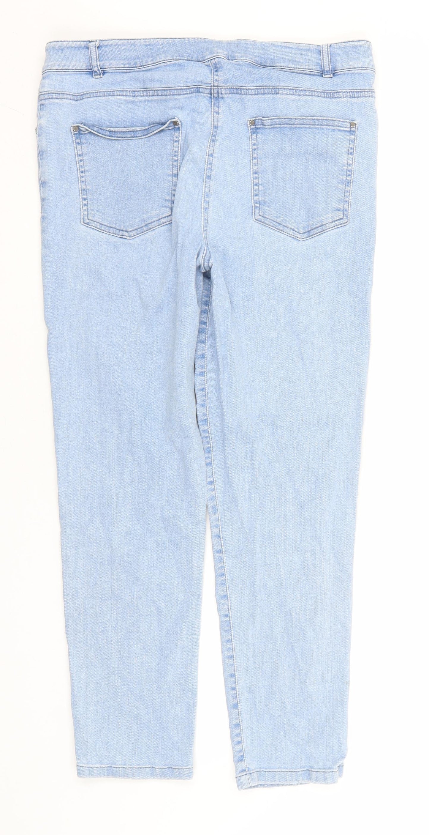 Laura Ashley Womens Blue  Cotton Straight Jeans Size 12 L26 in Regular