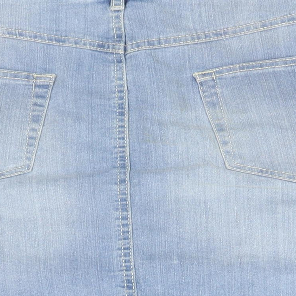 F&F Womens Blue  Cotton Straight & Pencil Skirt Size 12
