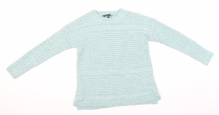 Bonmarché Womens Grey Round Neck  Acrylic Pullover Jumper Size 12