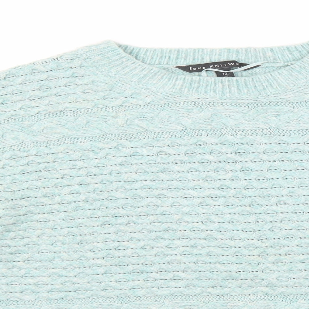 Bonmarché Womens Grey Round Neck  Acrylic Pullover Jumper Size 12