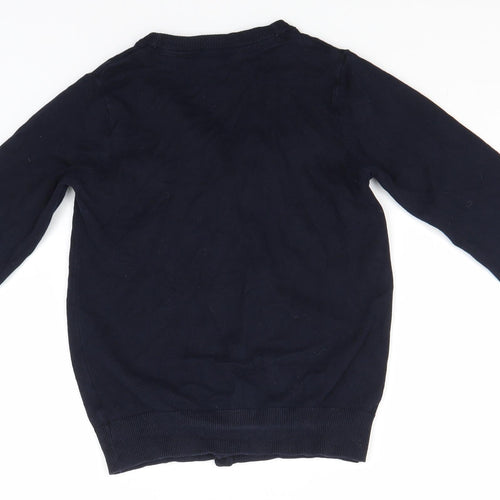 F&F Girls Blue V-Neck  Cotton Cardigan Jumper Size 8-9 Years   - School