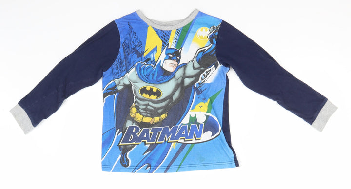 Batman Boys Blue Solid Cotton  Pyjama Top Size 9-10 Years