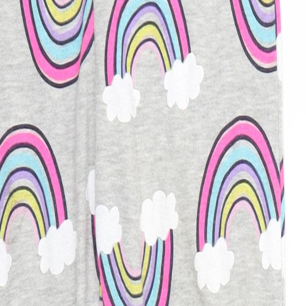 George Girls Grey Geometric Polyester  Pyjama Pants Size 8-9 Years   - Rainbows