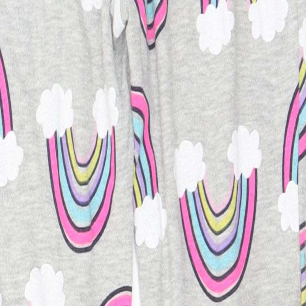 George Girls Grey Geometric Polyester  Pyjama Pants Size 8-9 Years   - Rainbows