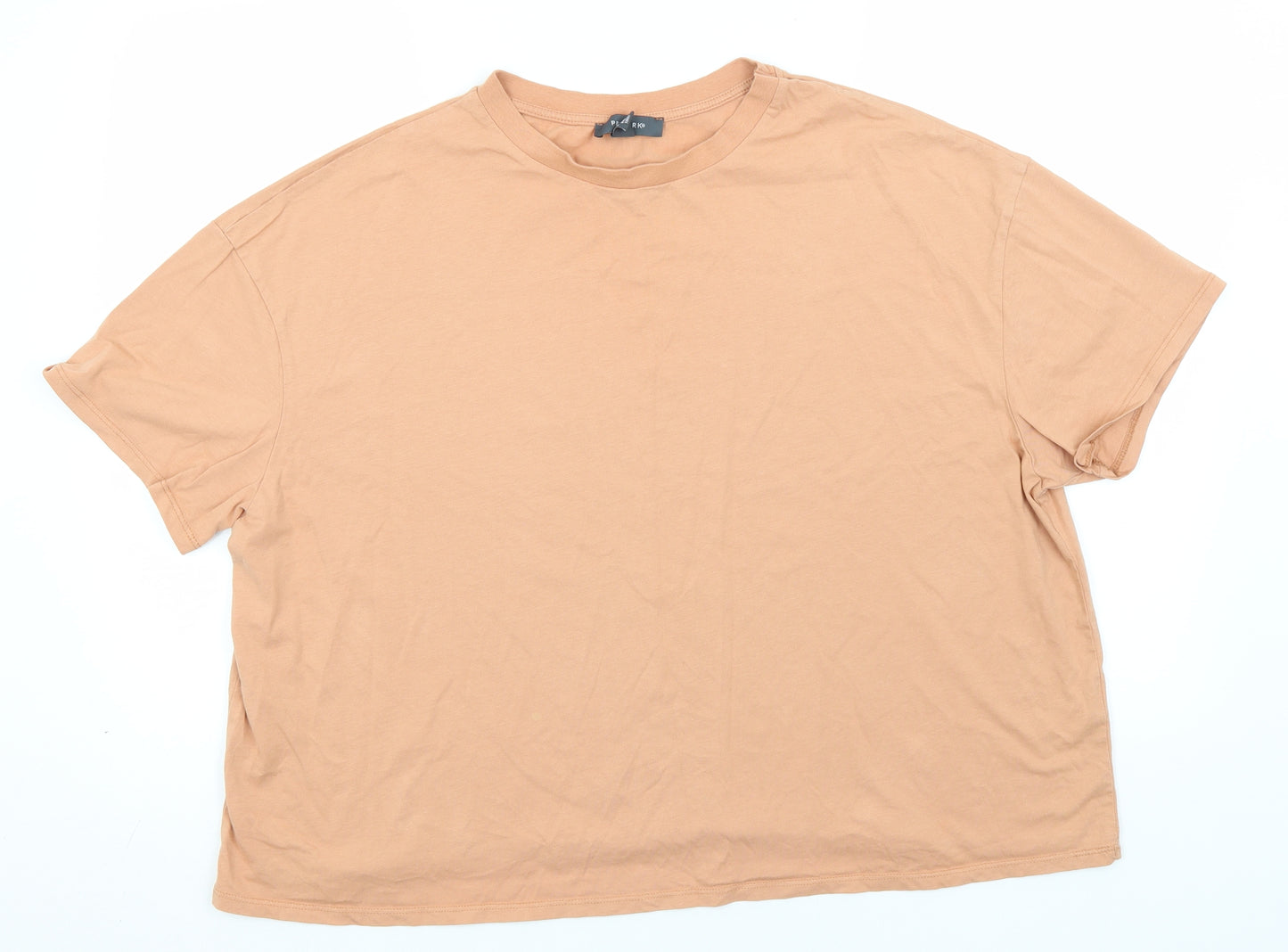 Primark Womens Orange  Cotton Basic T-Shirt Size 14 Round Neck