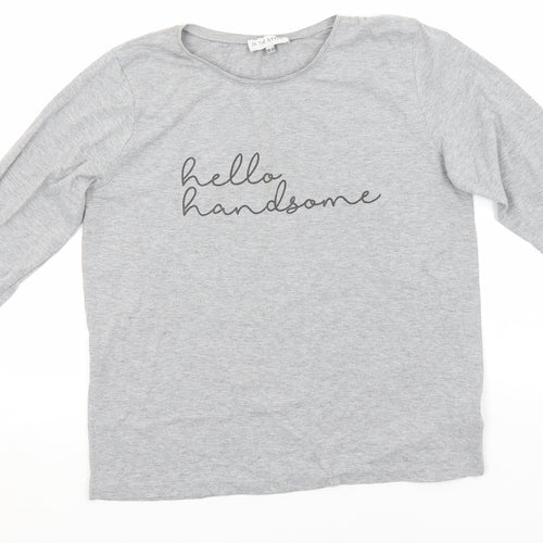 In the Style Womens Grey  Cotton Basic T-Shirt Size 10 Round Neck - Hello Handsome