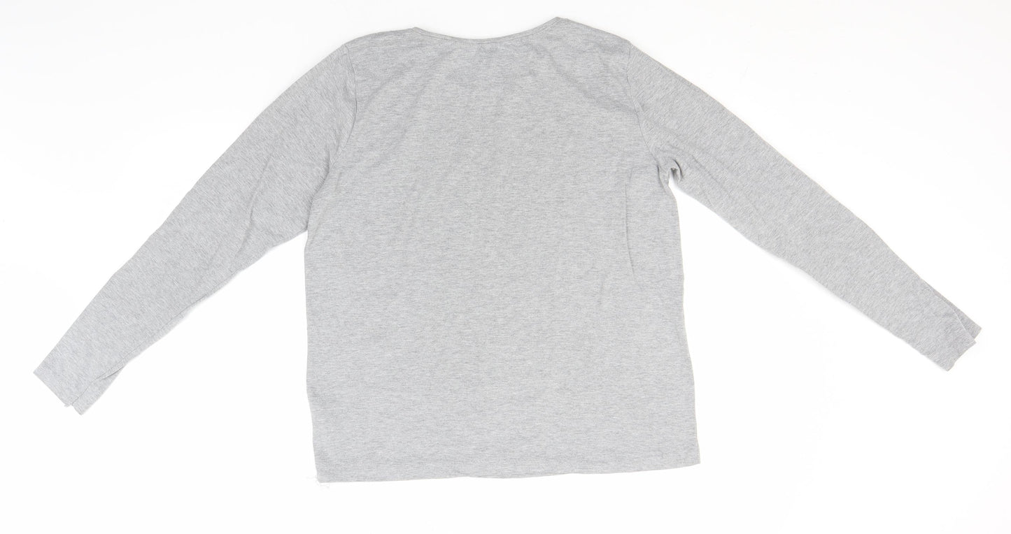In the Style Womens Grey  Cotton Basic T-Shirt Size 10 Round Neck - Hello Handsome