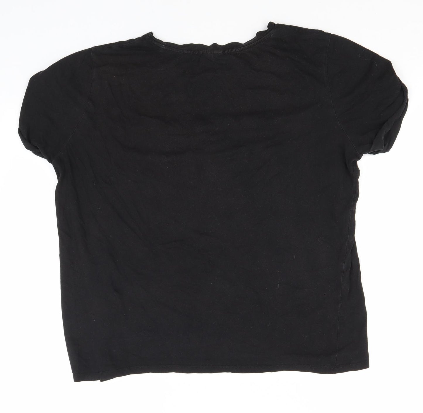 Divided Womens Black   Basic T-Shirt Size L Round Neck - Au Revoir 1989 - 96
