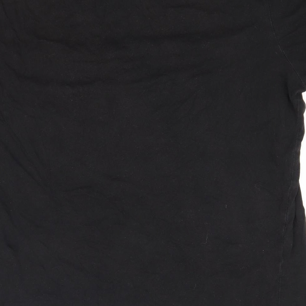 Divided Womens Black   Basic T-Shirt Size L Round Neck - Au Revoir 1989 - 96