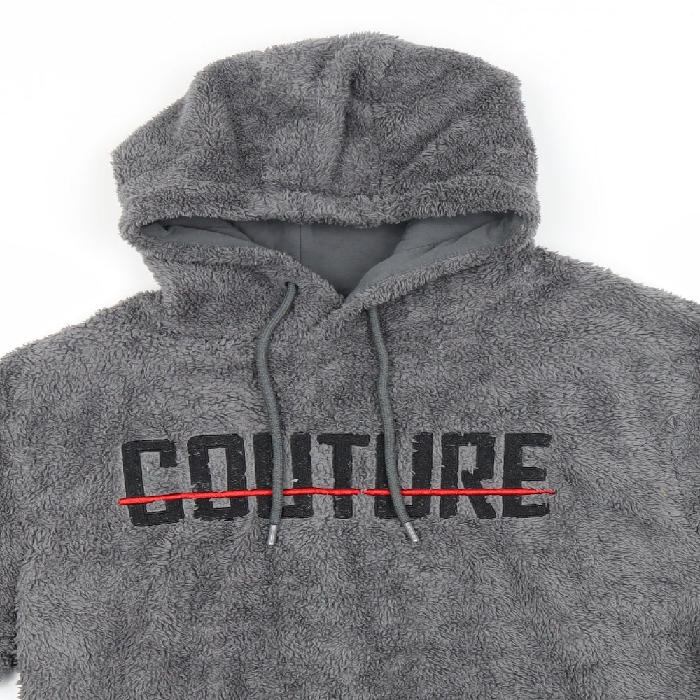 Couture Womens Grey  Polyester Pullover Hoodie Size L