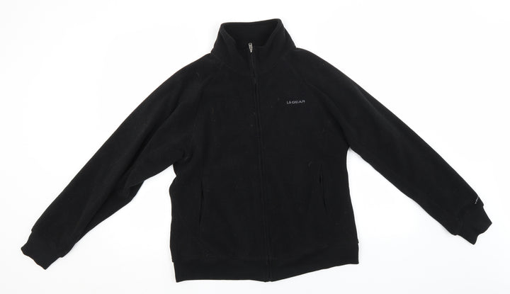 LA Gear Womens Black Crew Neck  Polyester Full Zip Jumper Size 14