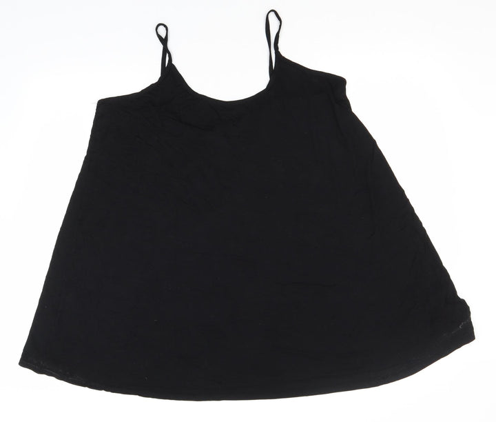 Boohoo Womens Black Viscose Basic Tank Size 18 Off the Shoulder