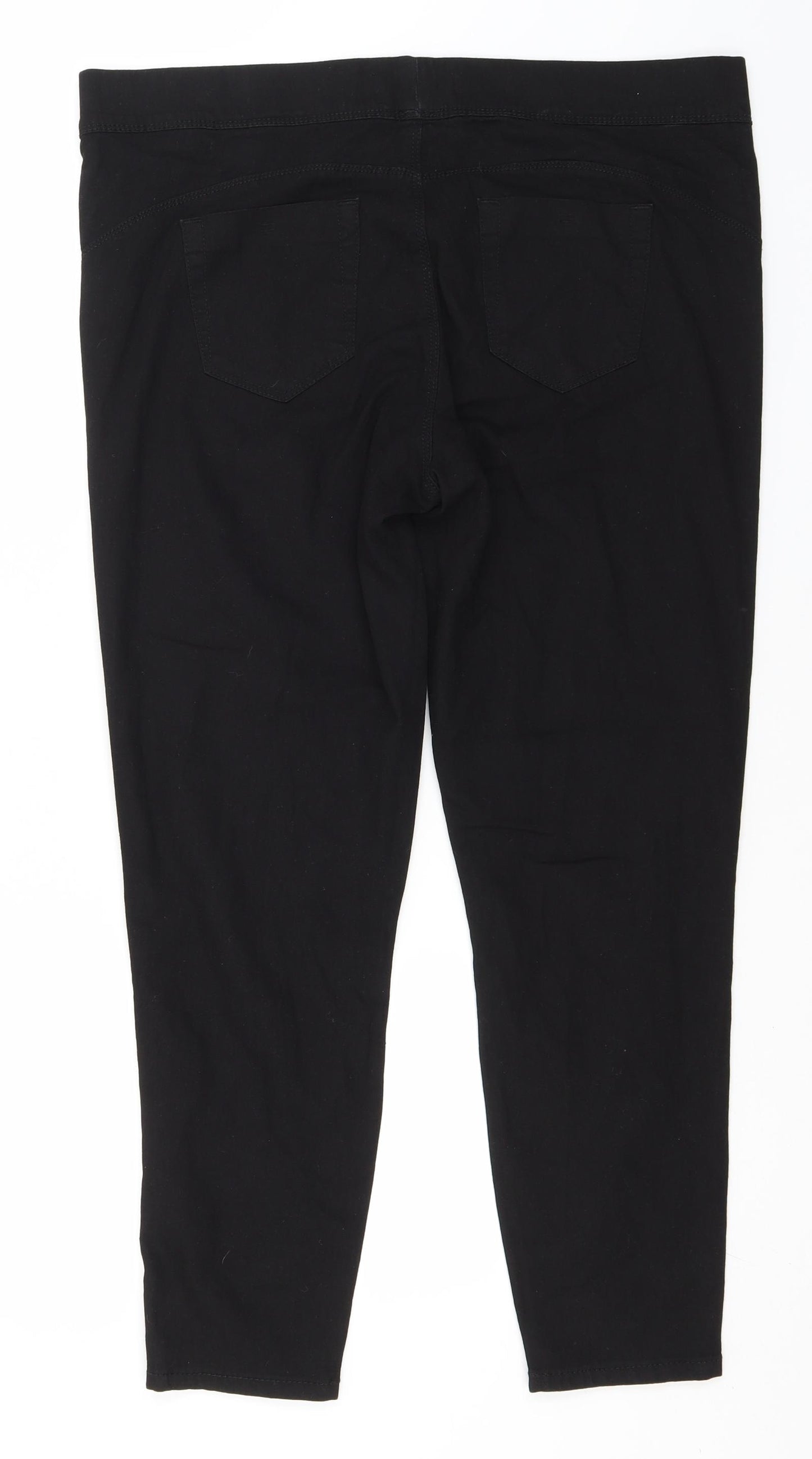 Primark Womens Black  Cotton Cargo Trousers Size 18 L27 in Regular