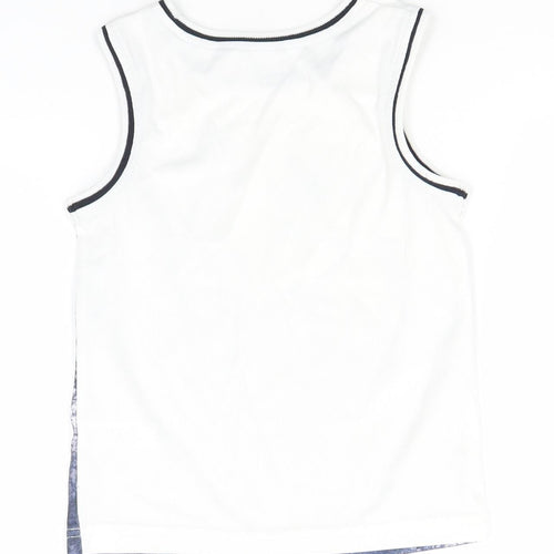 George Boys White  Polyester Basic Tank Size 5-6 Years Round Neck  - We are Youth