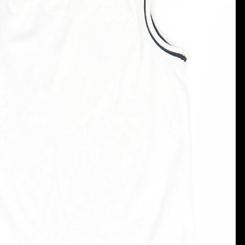 George Boys White  Polyester Basic Tank Size 5-6 Years Round Neck  - We are Youth