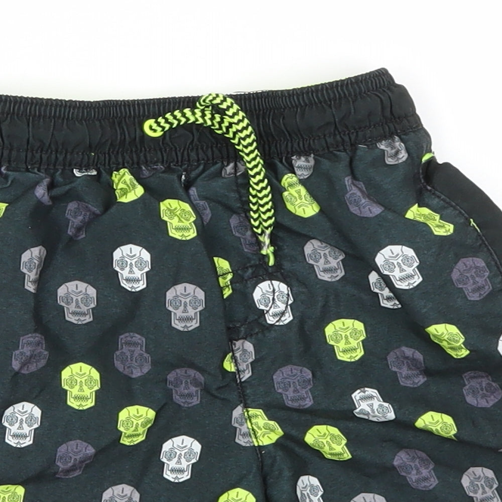 George Boys Black Geometric Polyester Utility Shorts Size 5-6 Years  Regular