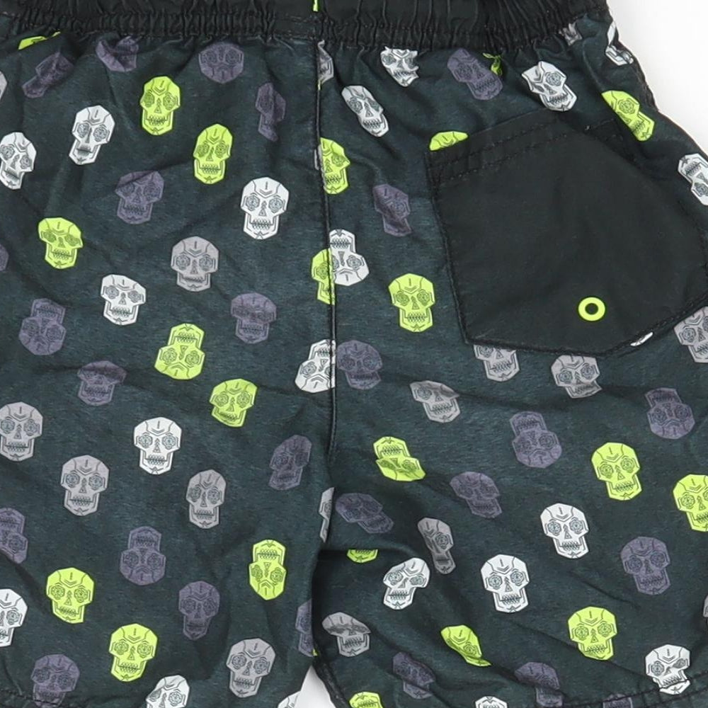 George Boys Black Geometric Polyester Utility Shorts Size 5-6 Years  Regular