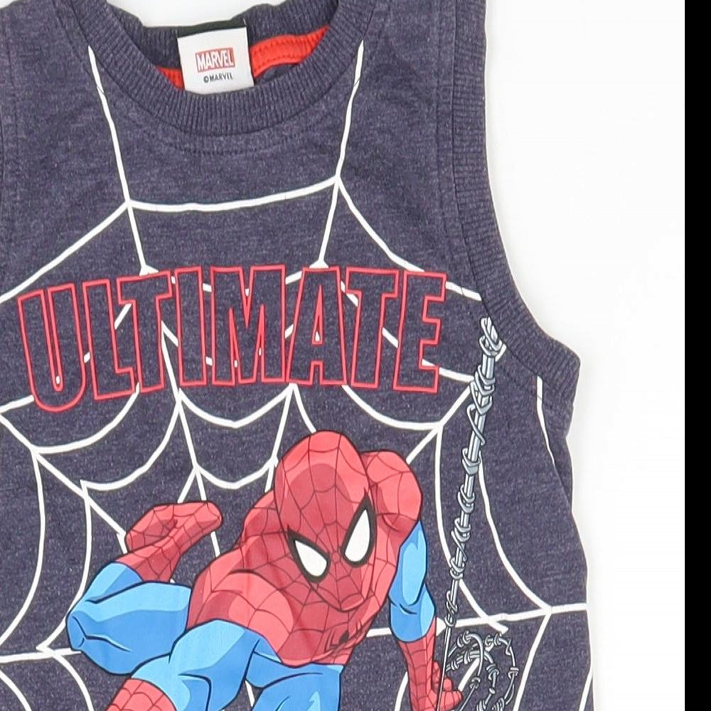 Spiderman Boys Grey  Polyester Basic Tank Size 2-3 Years Round Neck  - Spiderman