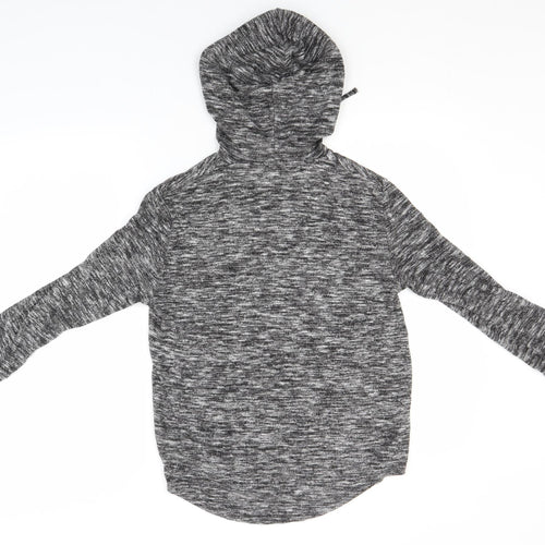 Matalan Womens Grey Striped Viscose Pullover Hoodie Size XS