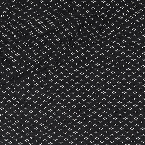 Oasis Womens Black Geometric  Basic Button-Up Size 8 Collared