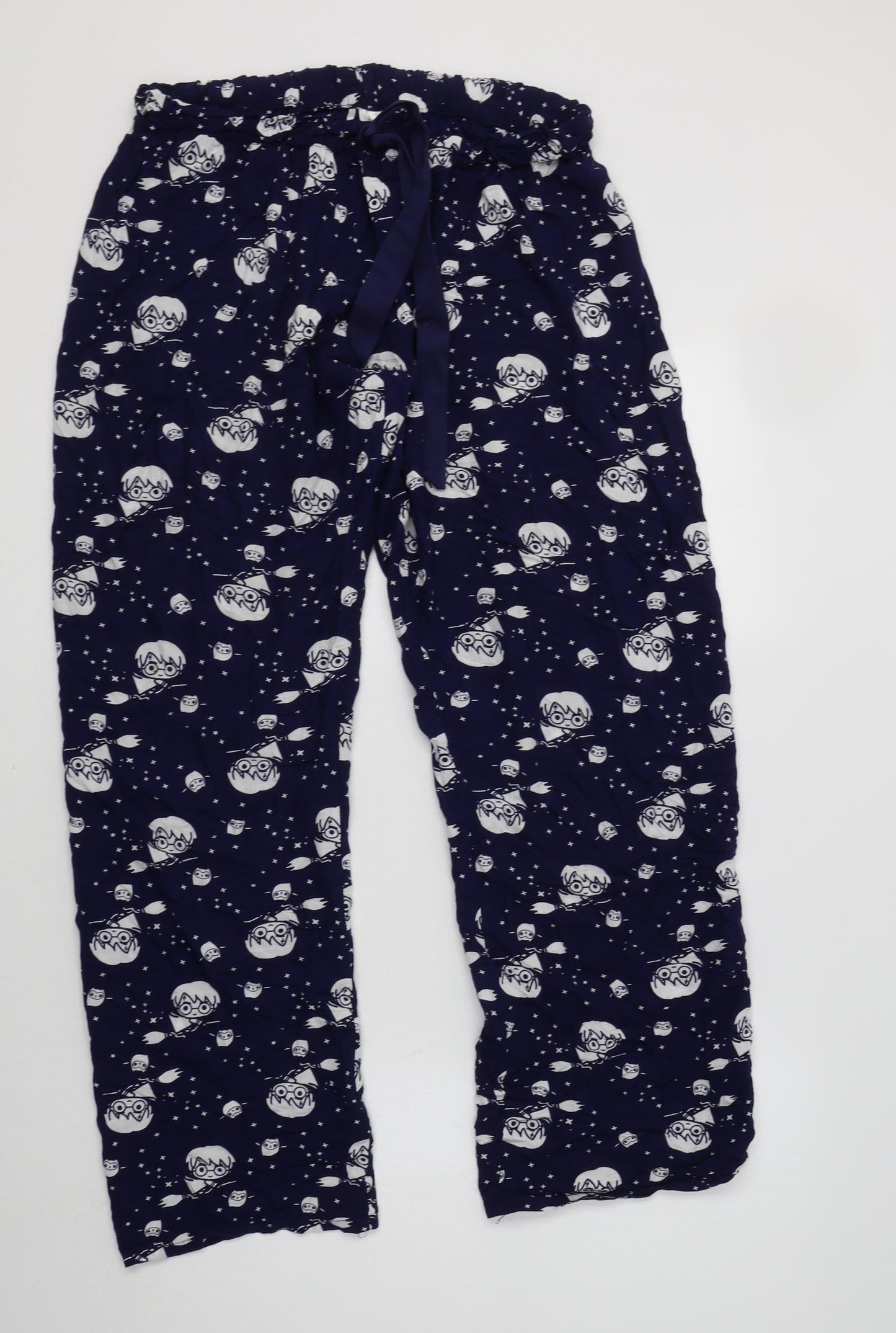 Primark Womens Blue Geometric Polyester  Pyjama Pants Size M   - Harry Potter