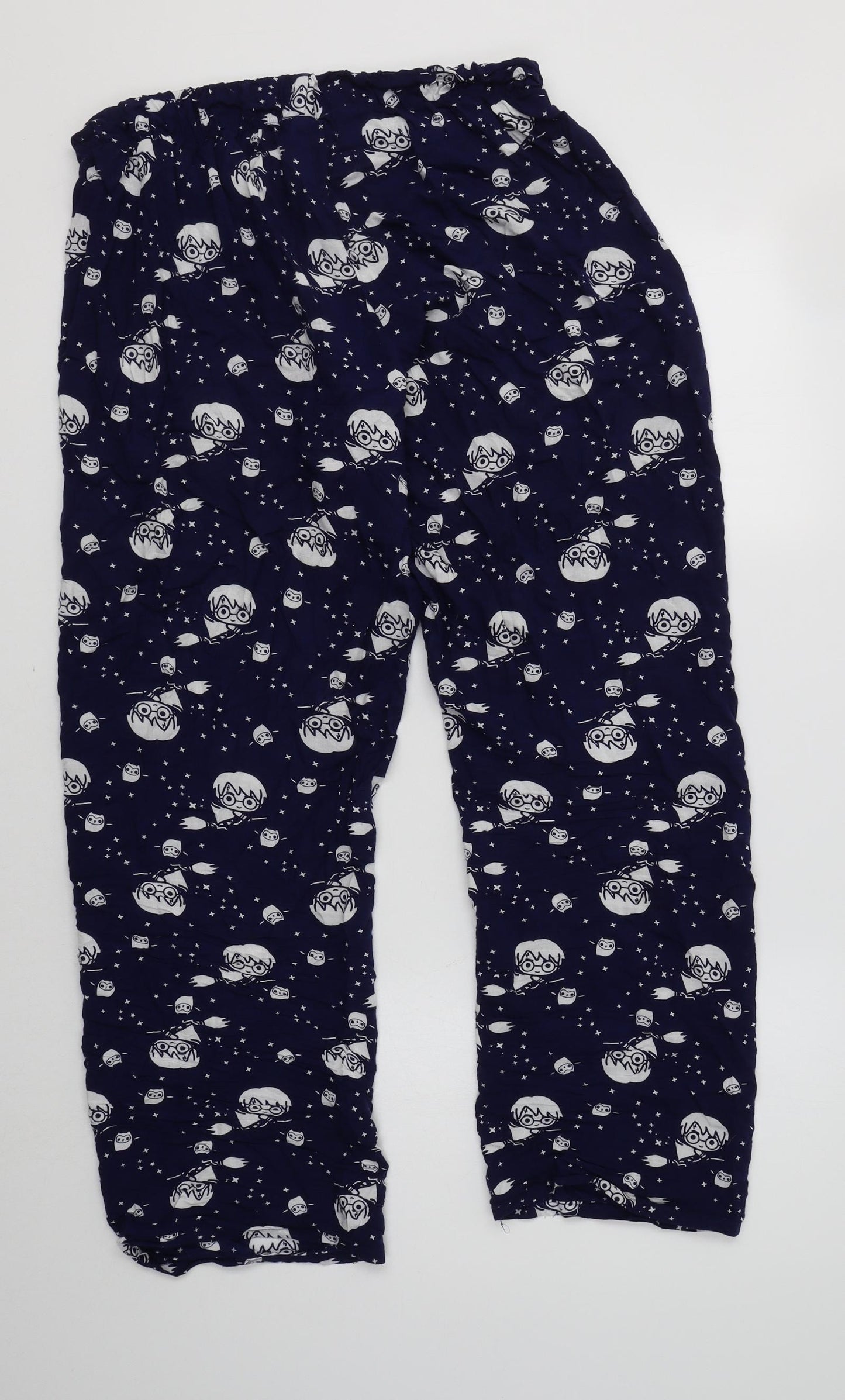 Primark Womens Blue Geometric Polyester  Pyjama Pants Size M   - Harry Potter