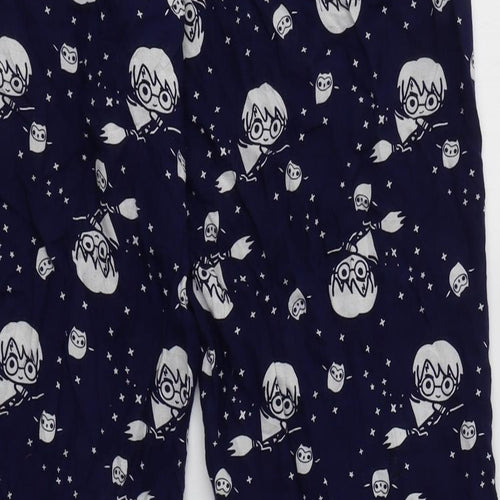 Primark Womens Blue Geometric Polyester  Pyjama Pants Size M   - Harry Potter