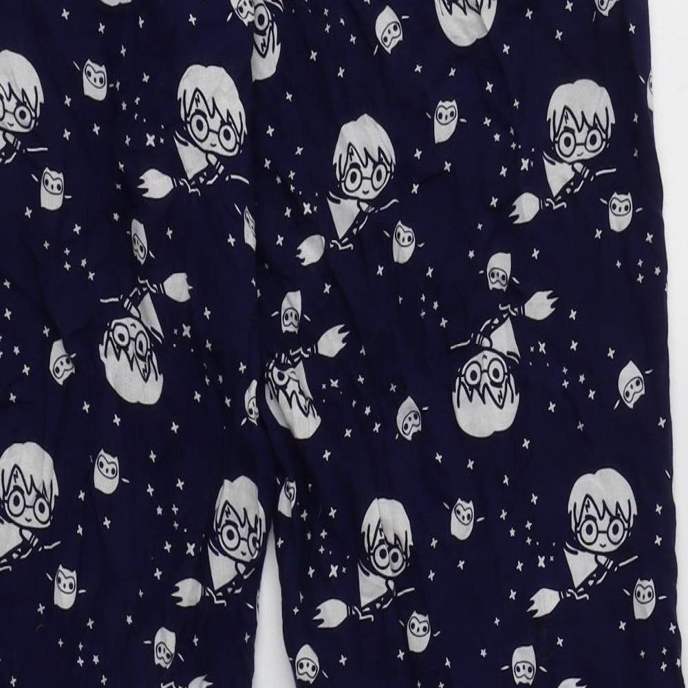 Primark Womens Blue Geometric Polyester  Pyjama Pants Size M   - Harry Potter