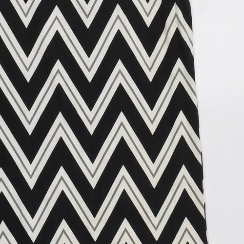 Peacocs Womens Black Geometric Cotton Tank Dress  Size 16