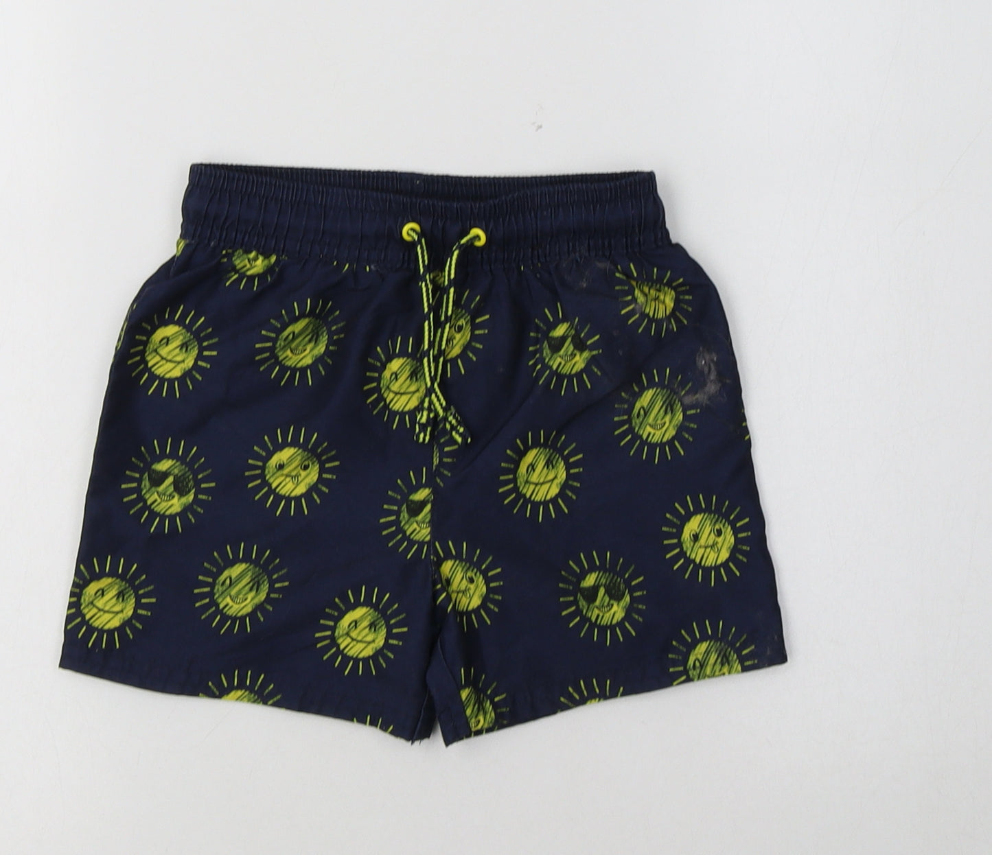 George Boys Blue Geometric Polyester Bermuda Shorts Size 3-4 Years  Regular  - Sun Print