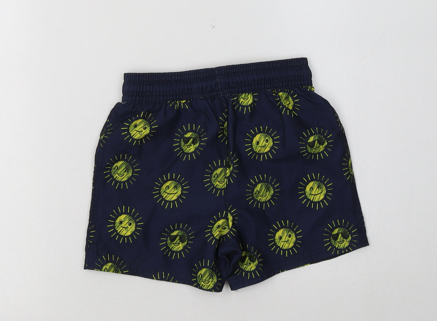 George Boys Blue Geometric Polyester Bermuda Shorts Size 3-4 Years  Regular  - Sun Print