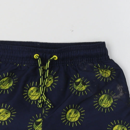 George Boys Blue Geometric Polyester Bermuda Shorts Size 3-4 Years  Regular  - Sun Print
