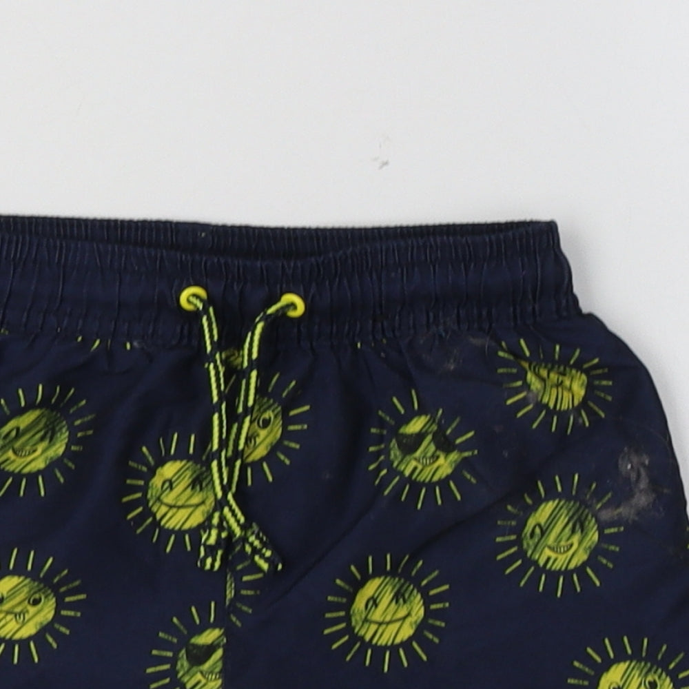 George Boys Blue Geometric Polyester Bermuda Shorts Size 3-4 Years  Regular  - Sun Print