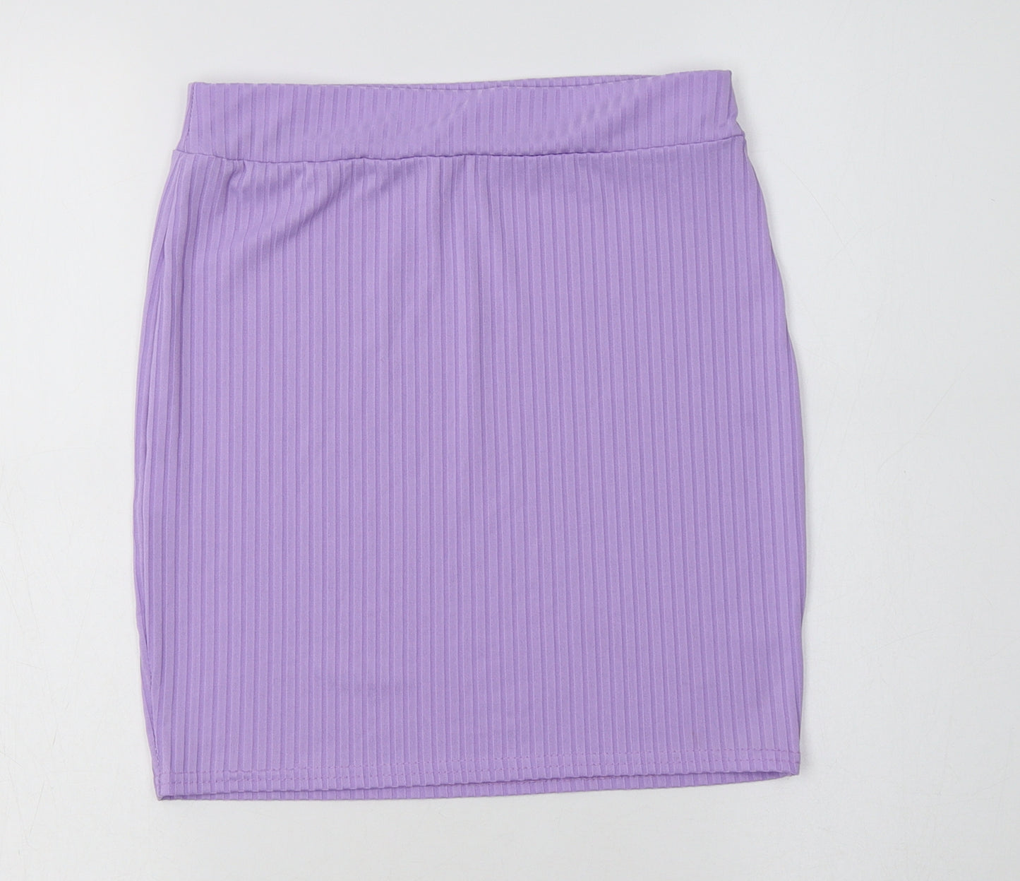Preworn Womens Purple  Polyester Mini Skirt Size 12
