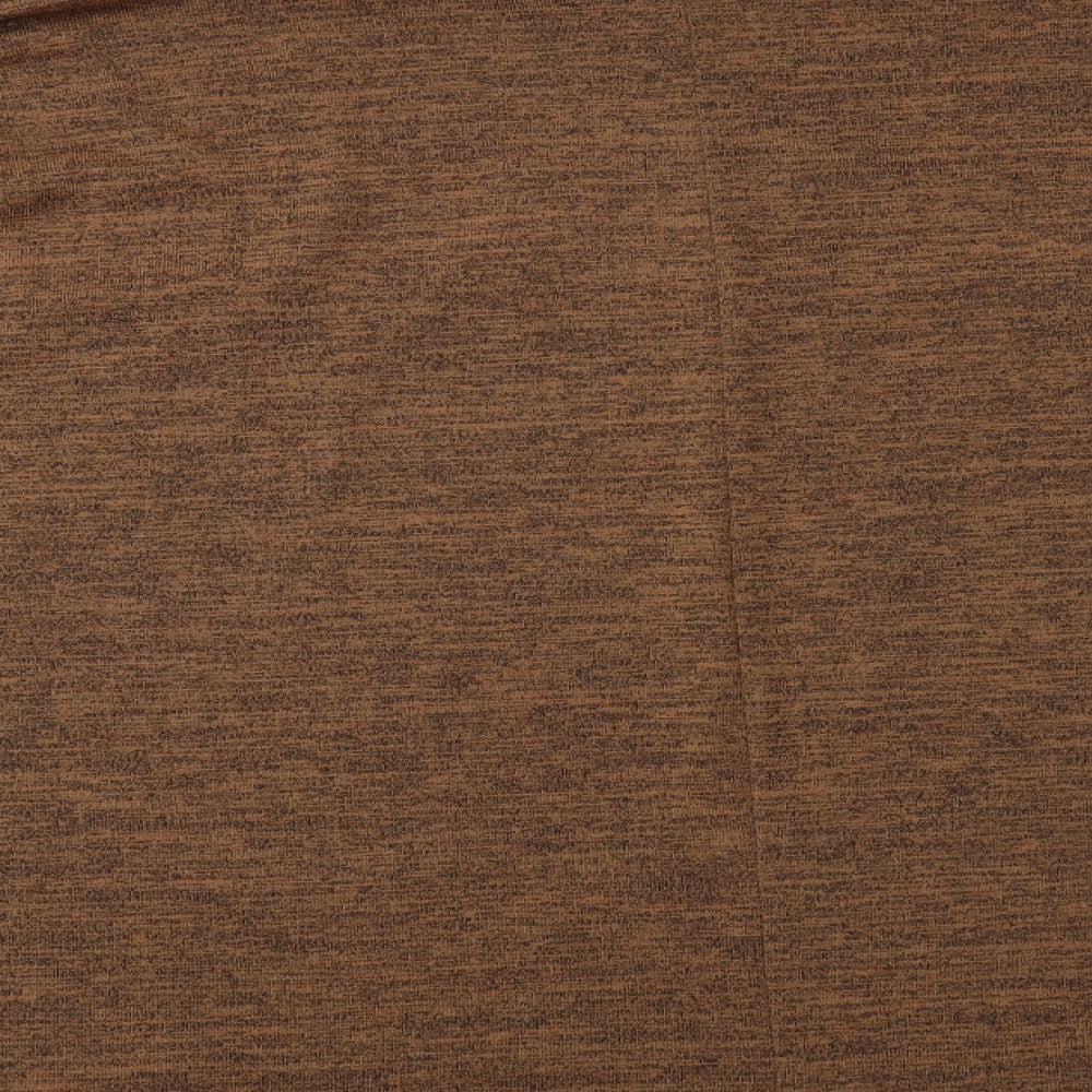 Boohoo Womens Brown Roll Neck Striped Polyester Pullover Jumper Size 24