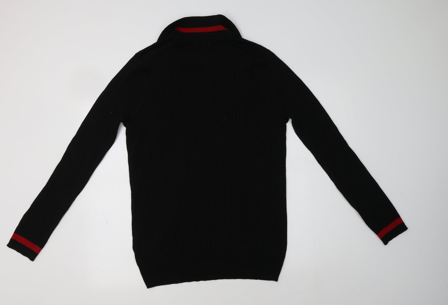 La Redoute Womens Black Collared  Acrylic Pullover Jumper Size 22