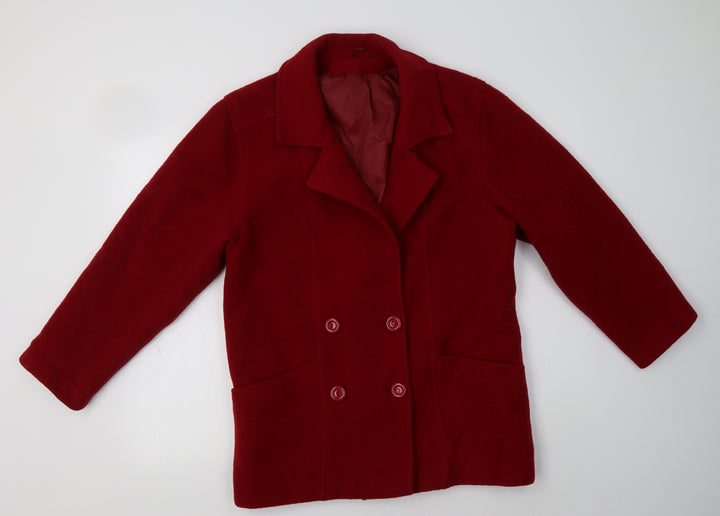 Preworn Womens Red   Overcoat Coat Size 10