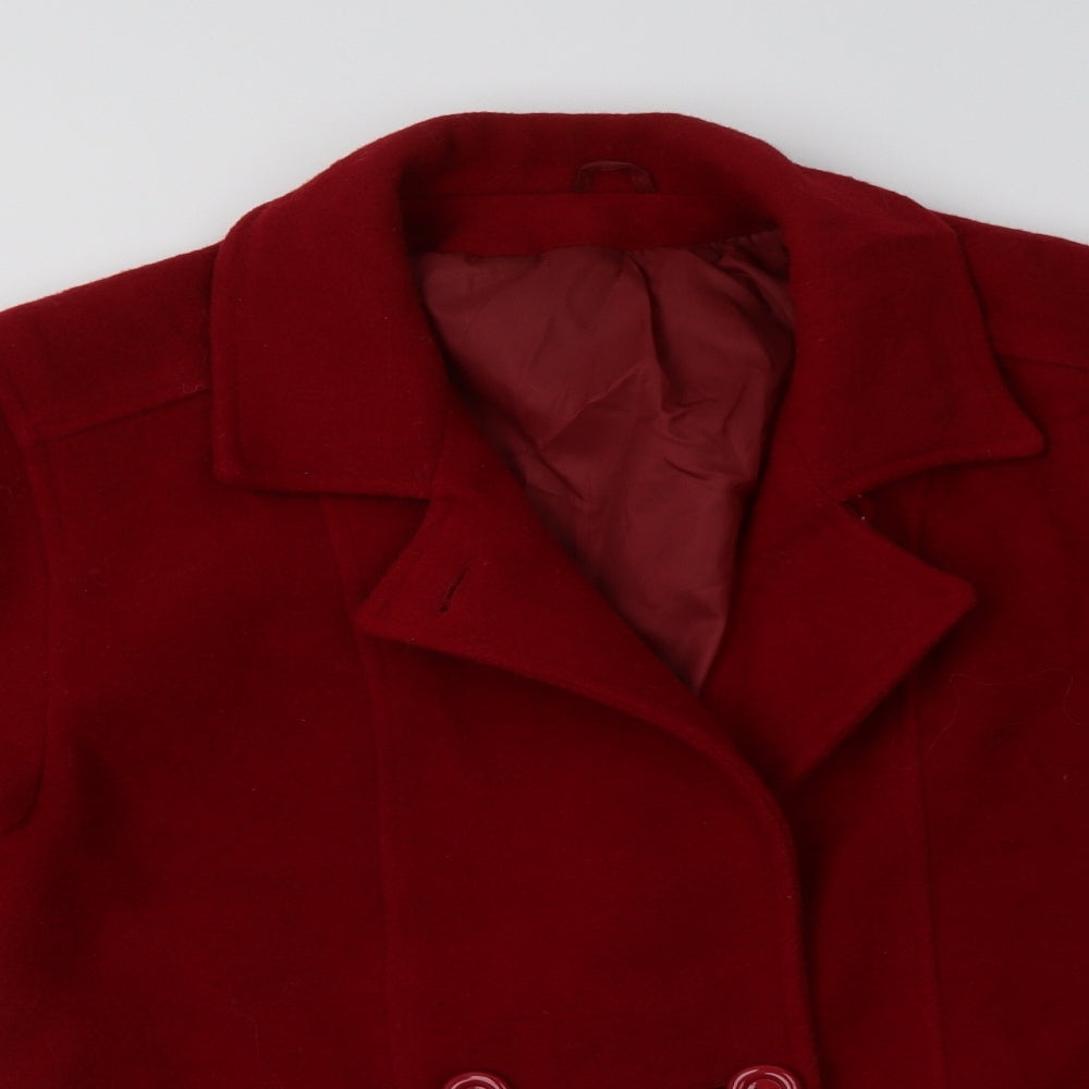 Preworn Womens Red   Overcoat Coat Size 10