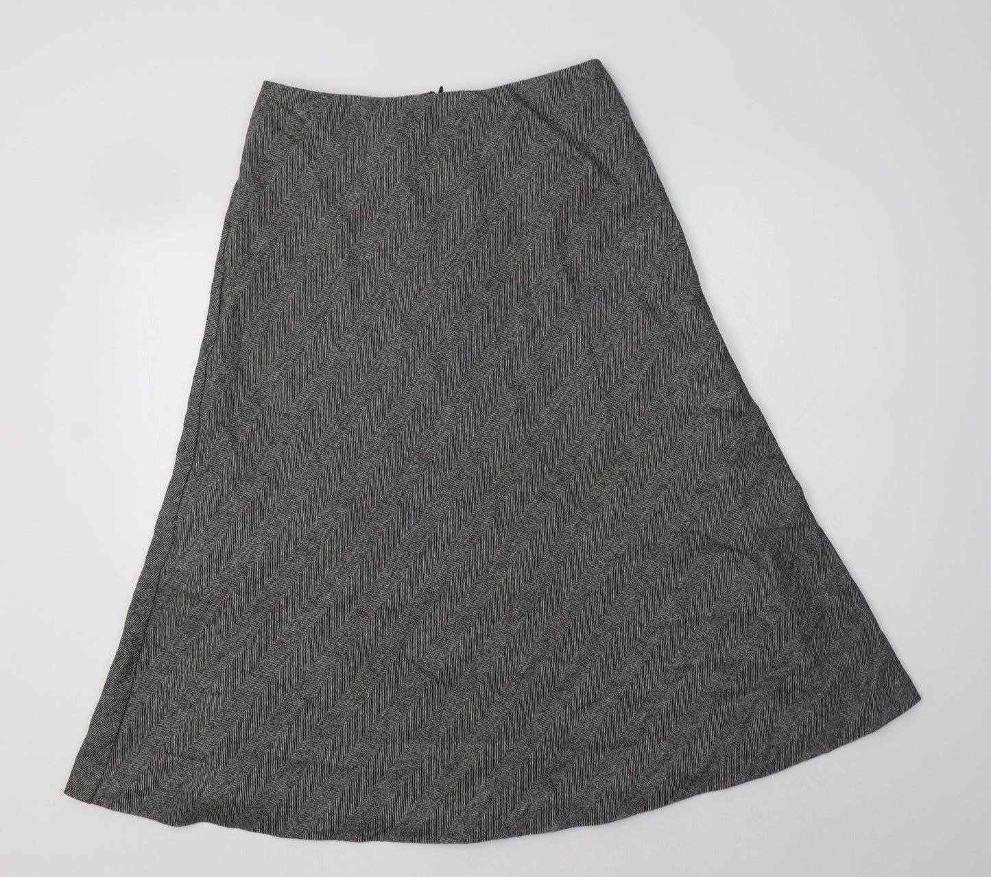 M&S Womens Grey Herringbone Wool Bandage Skirt Size 10