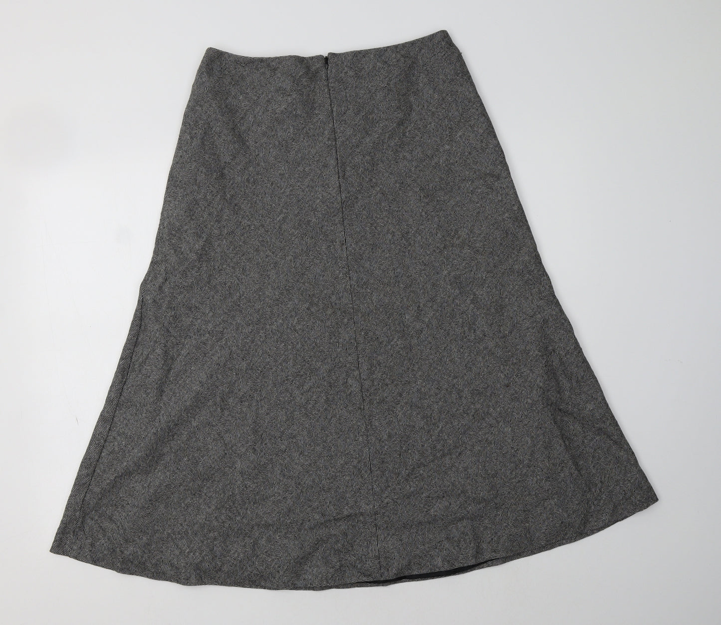 M&S Womens Grey Herringbone Wool Bandage Skirt Size 10