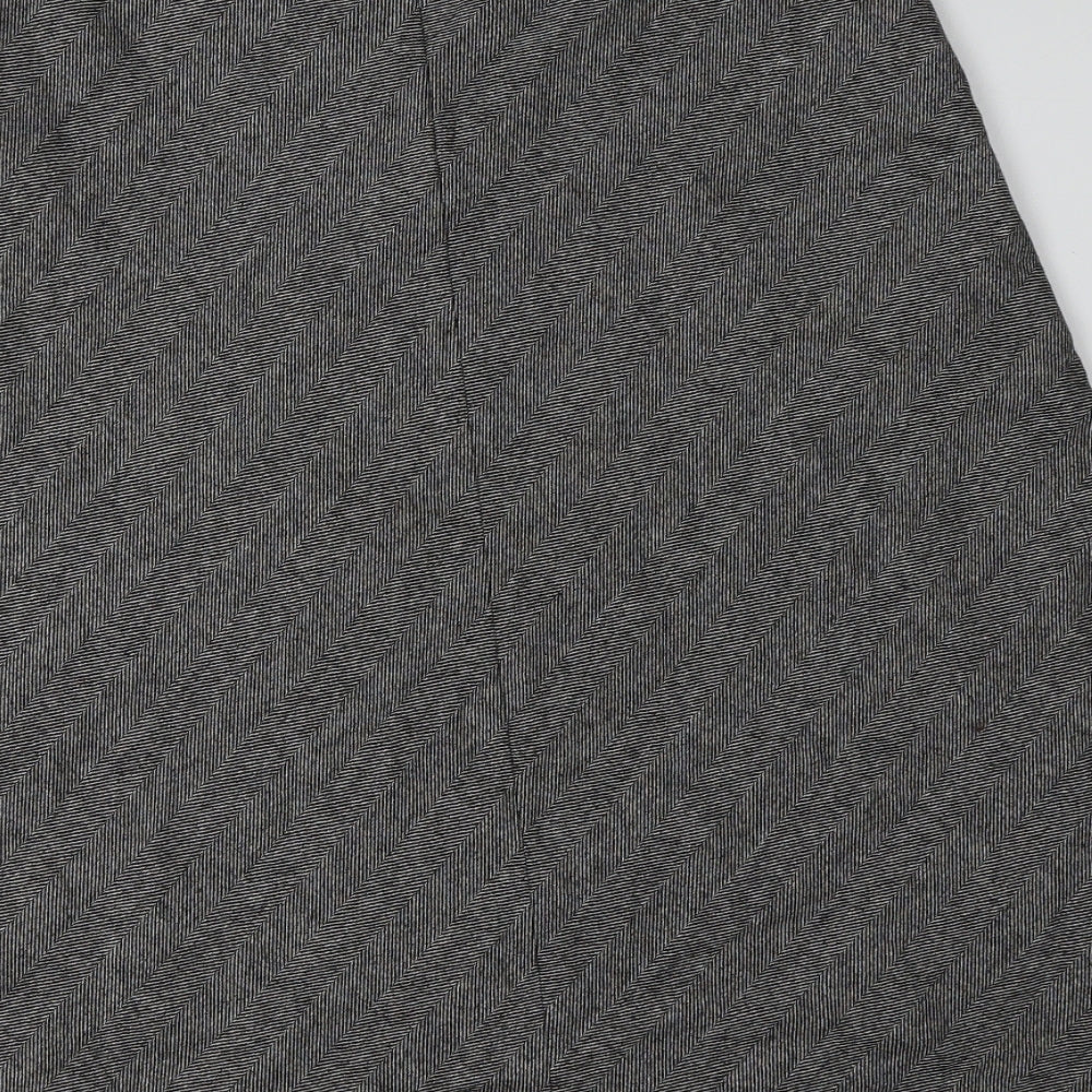 M&S Womens Grey Herringbone Wool Bandage Skirt Size 10