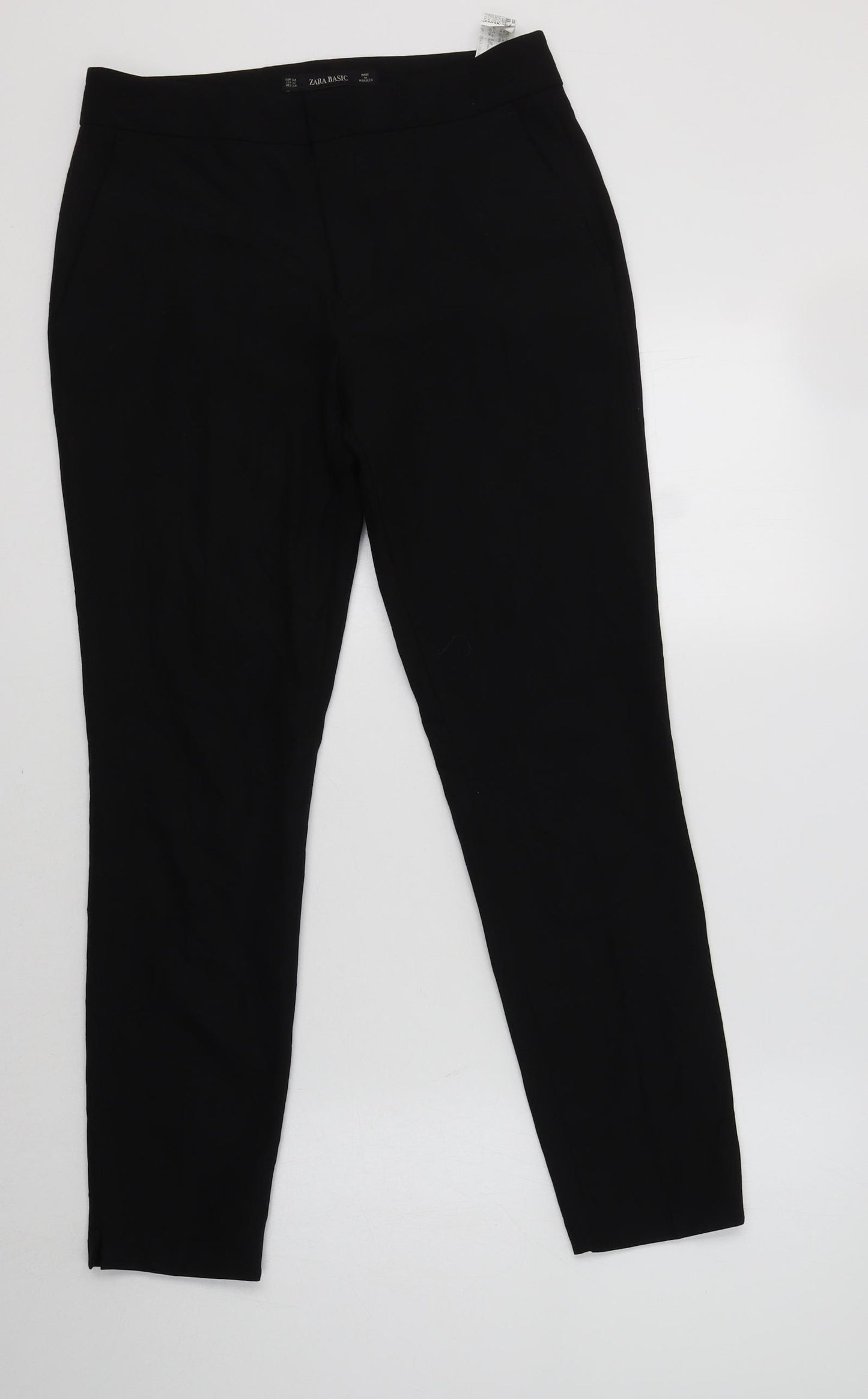 Zara Womens Black  Polyester Dress Pants Trousers Size S L27 in Regular