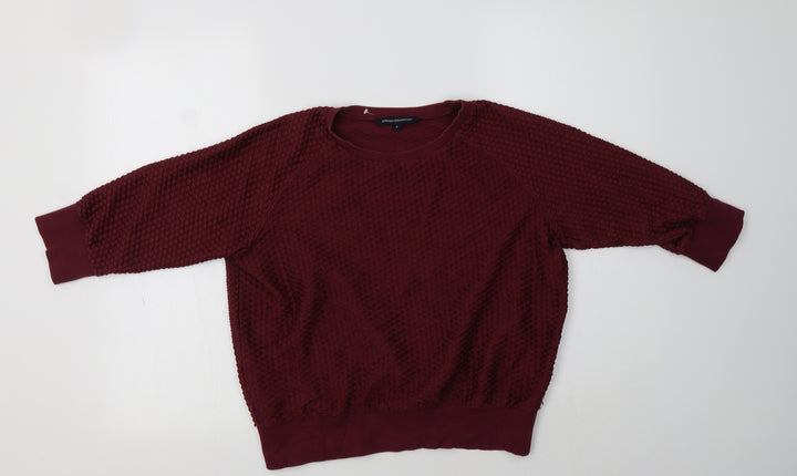 French Connection Womens Purple  Cotton Pullover Sweatshirt Size S