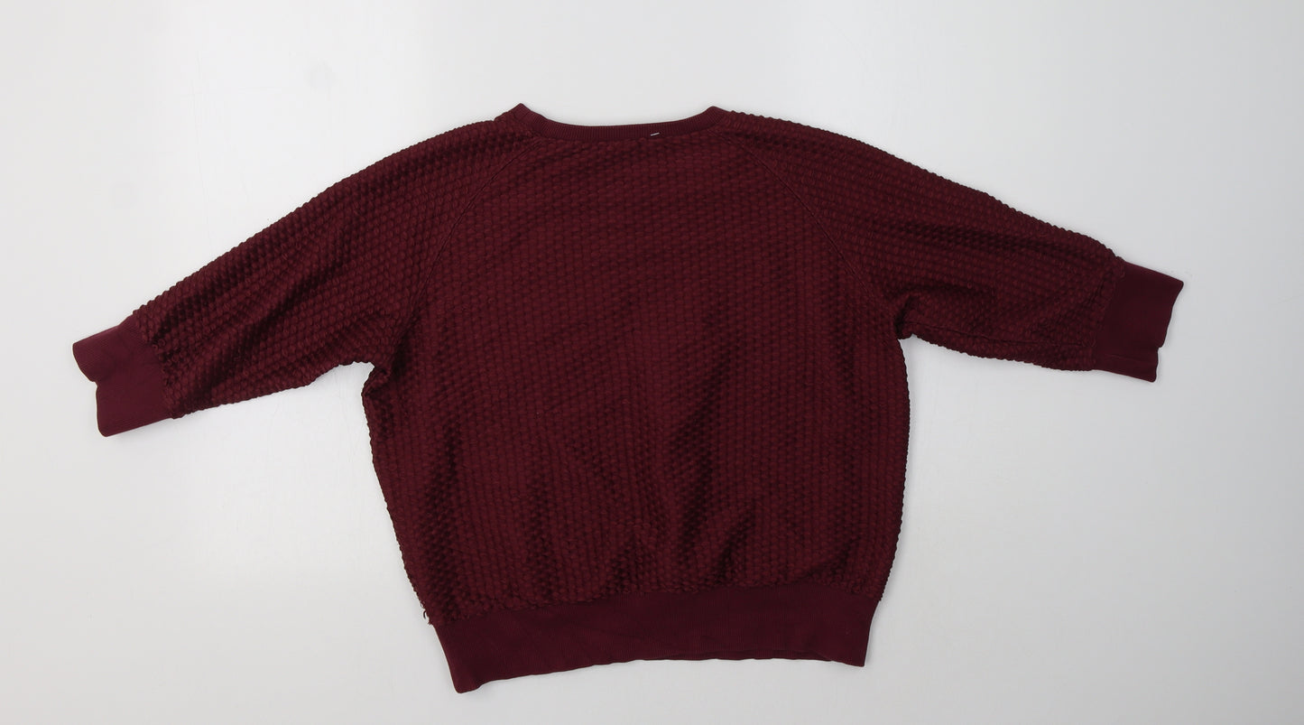 French Connection Womens Purple  Cotton Pullover Sweatshirt Size S
