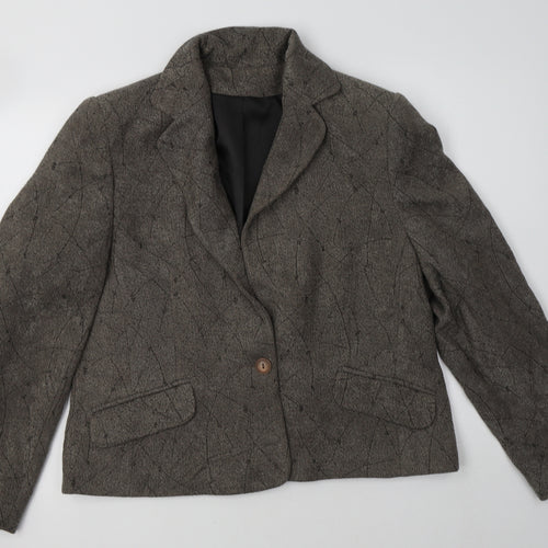 Preworn Womens Grey Geometric  Jacket Blazer Size 18