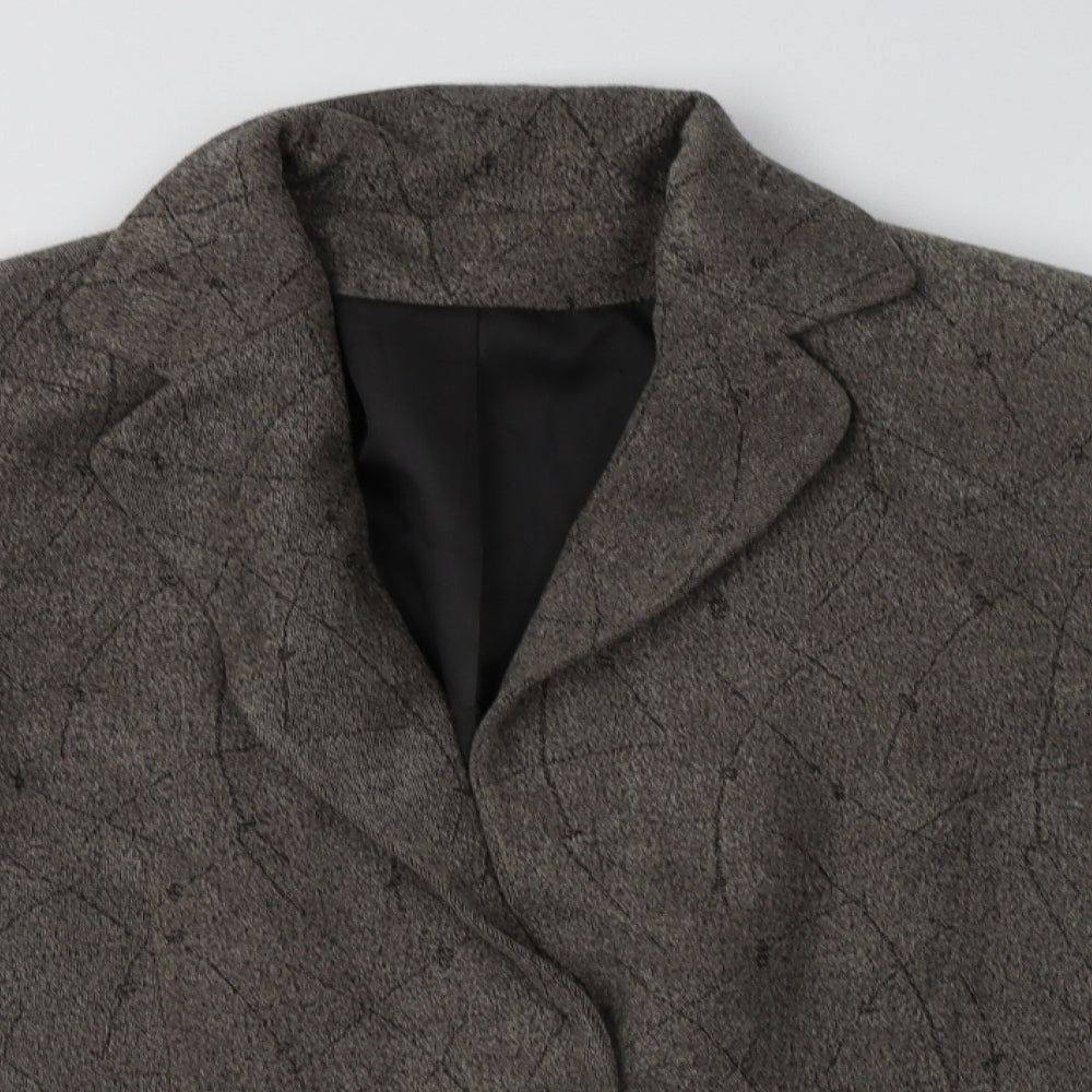 Preworn Womens Grey Geometric  Jacket Blazer Size 18